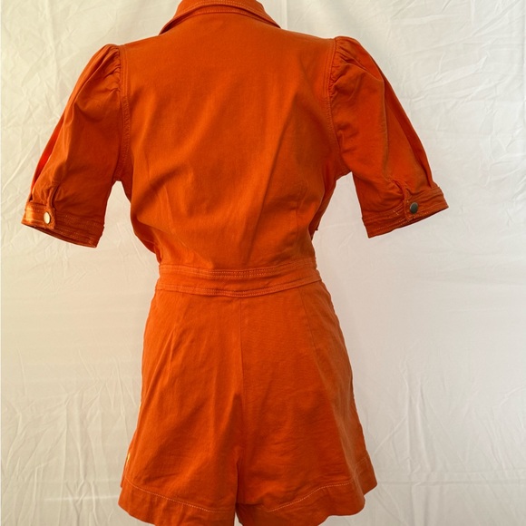 Orange Denim Women's Romper - Picture 8 of 11